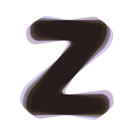 Letter Z sign design template element. Vector. Colorful icon shaked with vertical axis at white background. Isolated.のイラスト素材