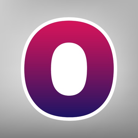 Letter O sign design template element. Vector. Purple gradient icon on white paper at gray background.のイラスト素材