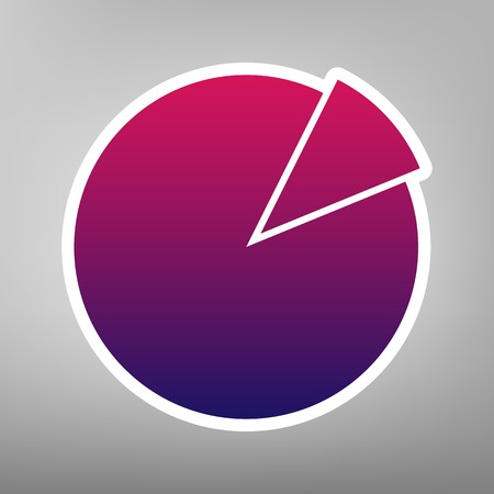 Finance graph sign. Vector. Purple gradient icon on white paper at gray background.のイラスト素材