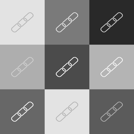 Link sign illustration. Vector. Grayscale version of Popart-style icon.