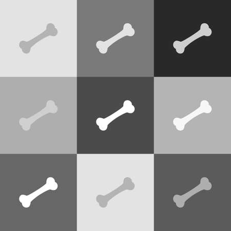 Bone sign illustration. Vector. Grayscale version of Popart-style icon.のイラスト素材