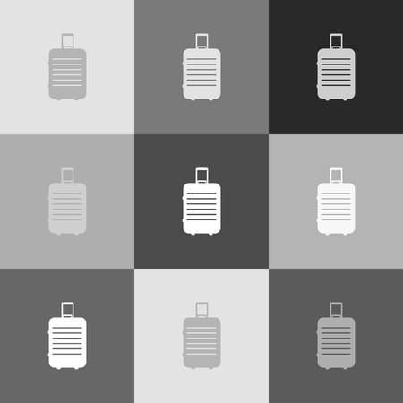 Baggage sign illustration. Vector. Grayscale version of Popart-style icon.のイラスト素材