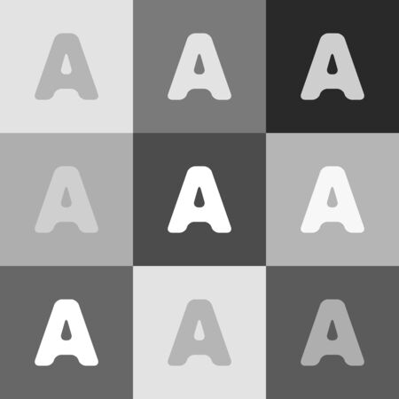 Letter A sign design template element. Vector. Grayscale version of Popart-style icon.のイラスト素材