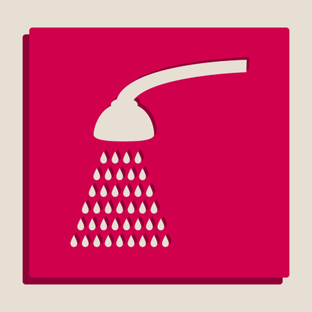 Shower simple sign. Vector. Grayscale version of Popart-style icon.のイラスト素材