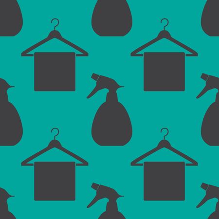 Housekeeping lifestyle seamless pattern with cleaning icons Background for textile printing and wrapping paper.のイラスト素材