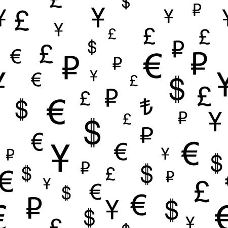 Business and finance seamless pattern. Background with icons for business theme. Background for textile printing and wrapping paper. Vector illustration.のイラスト素材