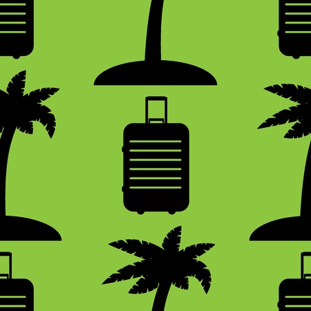 Thin Summer Line Travel and Resort Seamless Pattern. Vector Vacation Design and Seamless Background. Background for textile printing and wrapping paper. Vector illustrationのイラスト素材