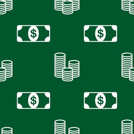 Business and finance seamless pattern. Background with icons for business theme. Background for textile printing and wrapping paper. Vector illustration.のイラスト素材