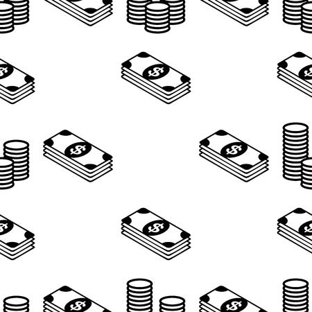 Business and finance seamless pattern. Background with icons for business theme. Background for textile printing and wrapping paper. Vector illustration.のイラスト素材