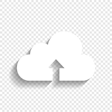Cloud technology sign. Vector. White icon with soft shadow on transparent background.のイラスト素材