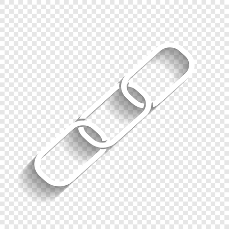 Link sign illustration. Vector. White icon with soft shadow on transparent background.のイラスト素材