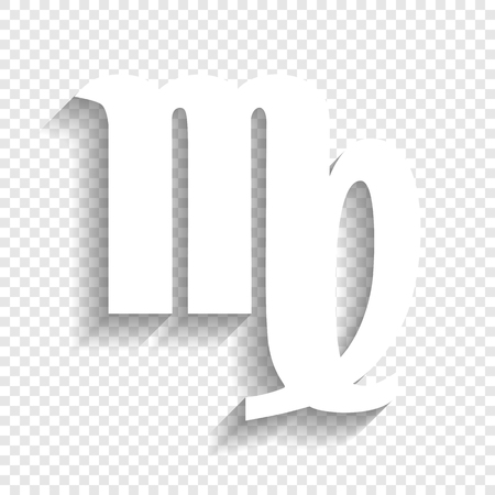 Virgo sign illustration. Vector. White icon with soft shadow on transparent background.のイラスト素材