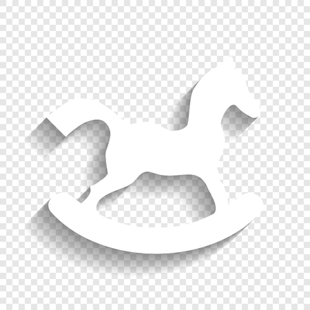 Horse toy sign. Vector. White icon with soft shadow on transparent background.のイラスト素材