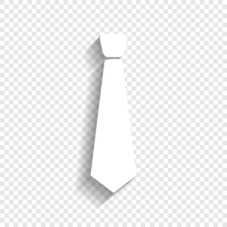 Tie sign illustration. Vector. White icon with soft shadow on transparent background.のイラスト素材