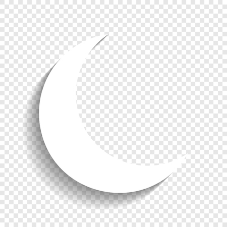 Moon sign illustration. Vector. White icon with soft shadow on transparent background.のイラスト素材
