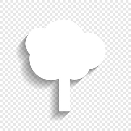 Tree sign illustration. Vector. White icon with soft shadow on transparent background.のイラスト素材