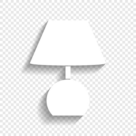 Lamp sign illustration. Vector. White icon with soft shadow on transparent background.のイラスト素材