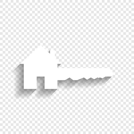 Home Key sign. Vector. White icon with soft shadow on transparent background.のイラスト素材