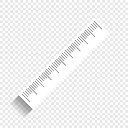 Centimeter ruler sign. Vector. White icon with soft shadow on transparent background.のイラスト素材