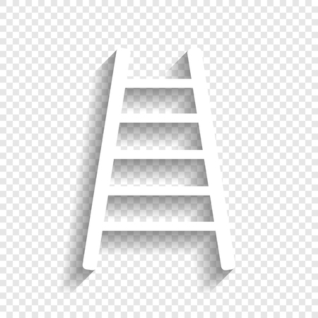 Ladder sign illustration. Vector. White icon with soft shadow on transparent background.のイラスト素材