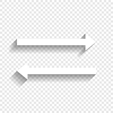 Arrow simple sign. Vector. White icon with soft shadow on transparent background.のイラスト素材