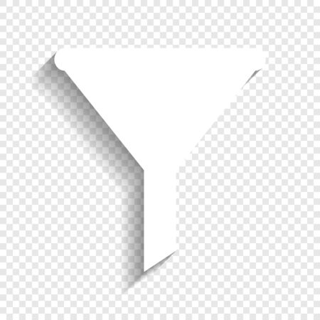 Filter simple sign. Vector. White icon with soft shadow on transparent background.のイラスト素材
