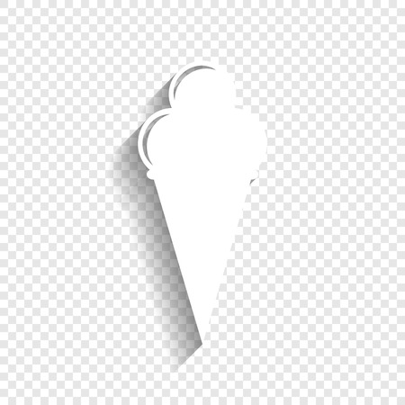 Ice Cream sign. Vector. White icon with soft shadow on transparent background.のイラスト素材