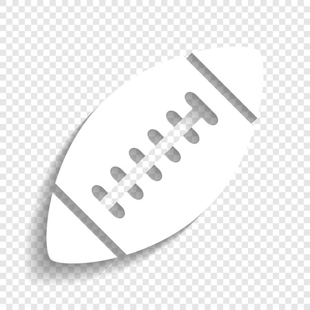 American simple football ball. Vector. White icon with soft shadow on transparent background.のイラスト素材