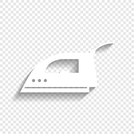 Smoothing Iron sign. Vector. White icon with soft shadow on transparent background.のイラスト素材
