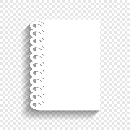 Notebook simple sign. Vector. White icon with soft shadow on transparent background.のイラスト素材