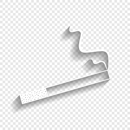 Smoke icon great for any use. Vector. White icon with soft shadow on transparent background.のイラスト素材
