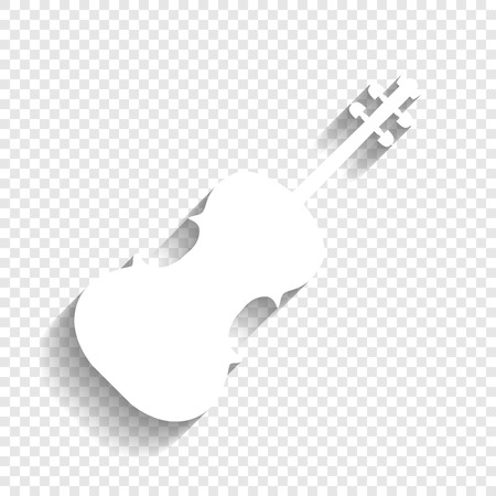 Violin sign illustration. Vector. White icon with soft shadow on transparent background.のイラスト素材