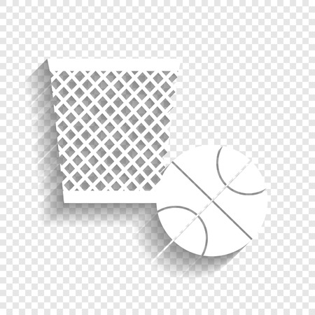 Trash sign illustration. Vector. White icon with soft shadow on transparent background.のイラスト素材
