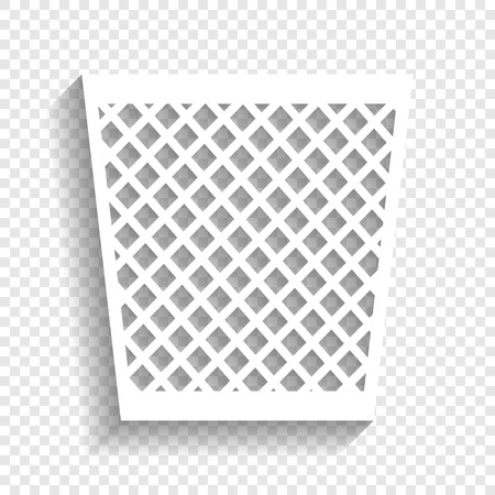 Trash sign illustration. Vector. White icon with soft shadow on transparent background.のイラスト素材