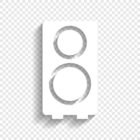 Speaker sign illustration. Vector. White icon with soft shadow on transparent background.のイラスト素材
