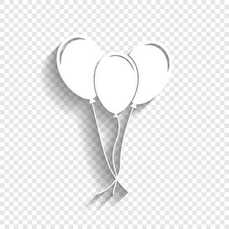 Balloons set sign. Vector. White icon with soft shadow on transparent background.のイラスト素材