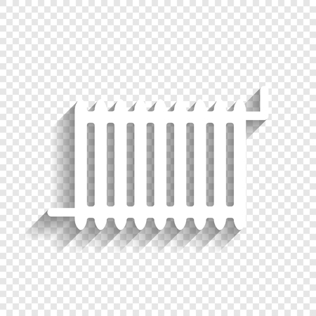 Radiator sign. Vector. White icon with soft shadow on transparent background.のイラスト素材