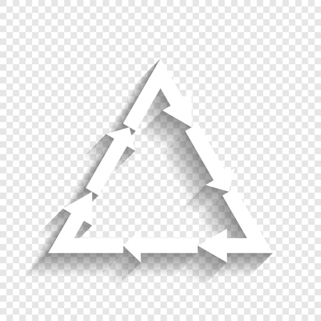 Plastic recycling symbol PVC 3 , Plastic recycling code PVC 3. Vector. White icon with soft shadow on transparent background.のイラスト素材