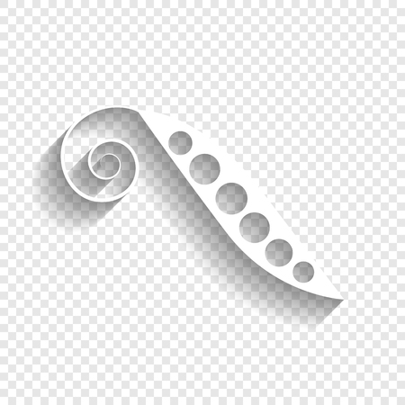 Eco food vegetables Pea sign. Vector. White icon with soft shadow on transparent background.のイラスト素材