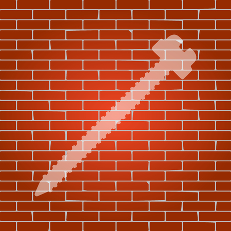 Screw sign illustration. Vector. Whitish icon on brick wall as background.のイラスト素材