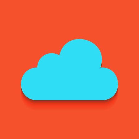 Cloud sign illustration. Vector. Whitish icon on brick wall as background.のイラスト素材