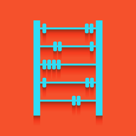 Retro abacus sign. Vector. Whitish icon on brick wall as background.のイラスト素材