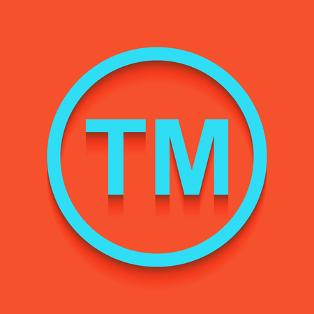 Trade mark sign. Vector. Whitish icon on brick wall as background.のイラスト素材