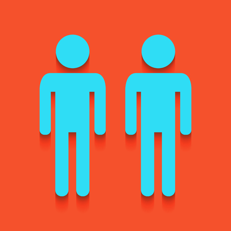 Gay family sign. Vector. Whitish icon on brick wall as background.のイラスト素材