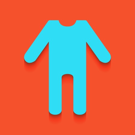 baby clothes sign. Vector. Whitish icon on brick wall as background.のイラスト素材