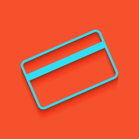 Credit card symbol for download. Vector. Whitish icon on brick wall as background.のイラスト素材