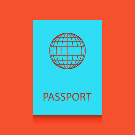Passport sign illustration. Vector. Whitish icon on brick wall as background.のイラスト素材
