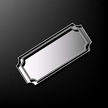 Ticket sign illustration. Vector. Gray 3d printed icon on black background.のイラスト素材