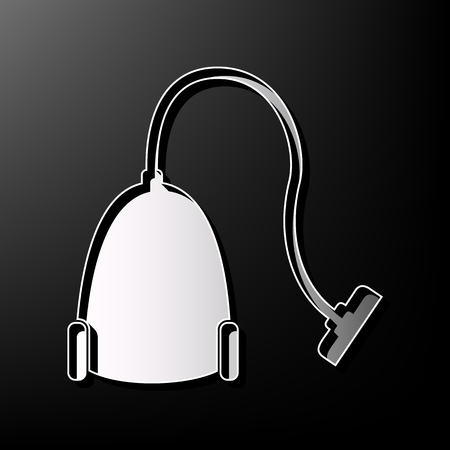 Vacuum Cleaner sign. Vector. Gray 3d printed icon on black background.のイラスト素材