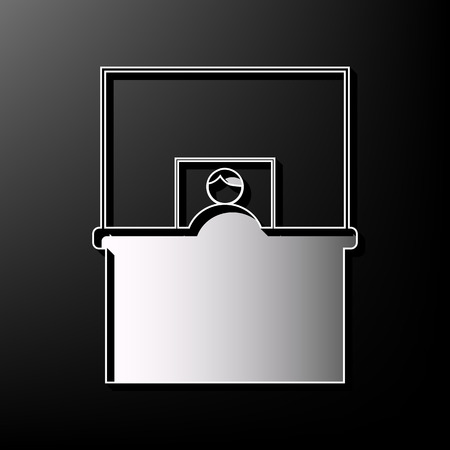 Information Desk sign. Vector. Gray 3d printed icon on black background.のイラスト素材